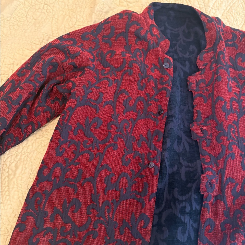 Women's Red Patterned Jacket - Picture 2 of 2